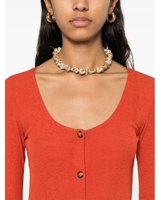 Nanushka Red Nareh Maxikleid