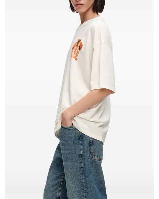 Bimba Y Lola White Graphic-Print T-Shirt