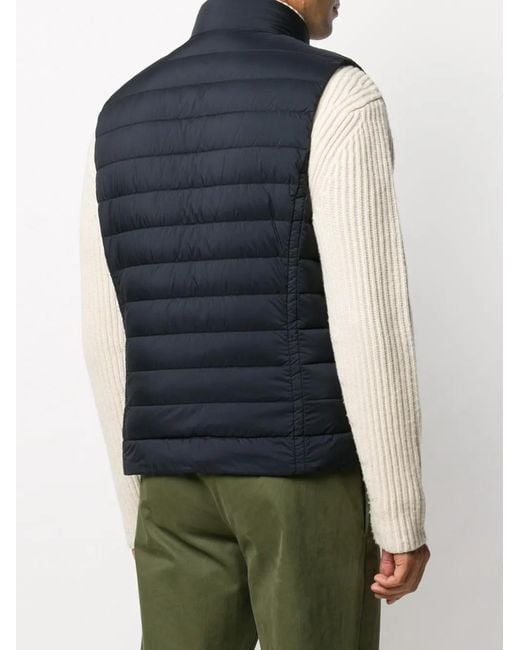 Moorer Blue Padded Zip-Up Gilet for men