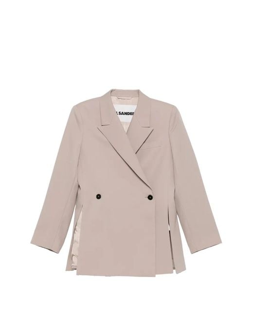 Jil Sander Natural Double-Breasted Jacket