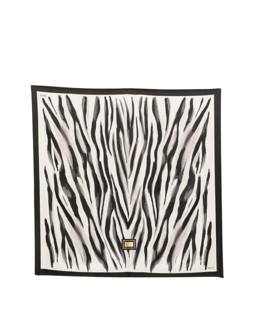 Liu Jo Black Zebra-Print Square Scarf