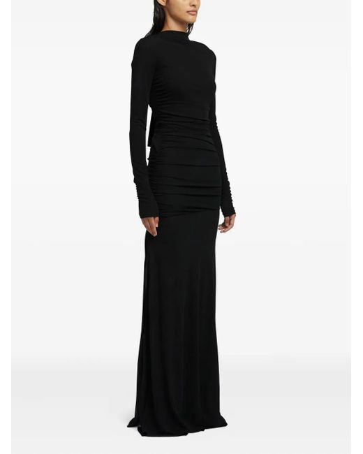 Robe Longue À Fronces MSGM en coloris Black