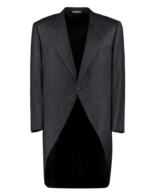 Canali Black Rounded Lapel-Collar Tailcoat for men