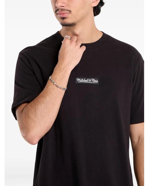Camiseta De Algodón Con Logo Mitchell & Ness de color Black