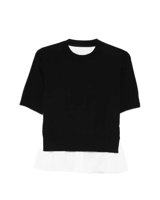 Sacai Black Haut À Volants