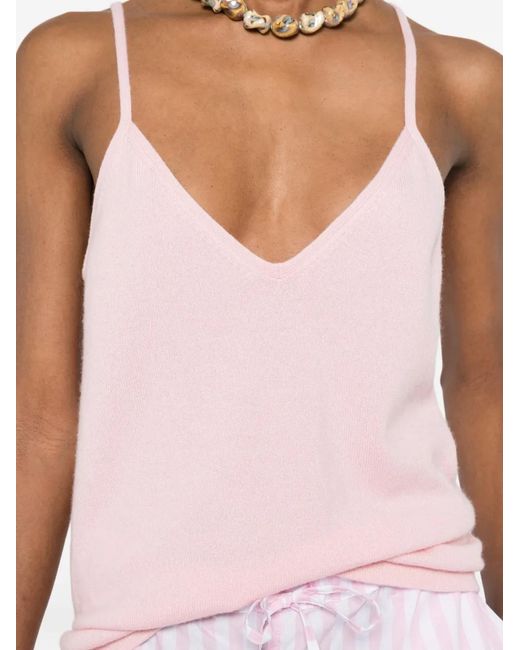 Bompard Pink V-Neck Strappy Tank Top