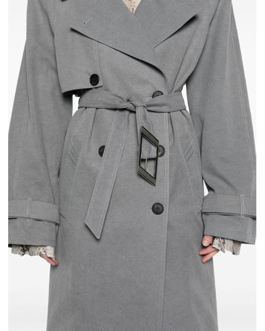 The Attico Gray Double-breasted Trenchcoat