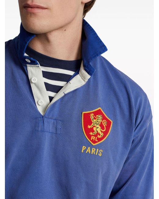 Polo Ralph Lauren Blue Logo-appliqué Cotton Polo Shirt for men