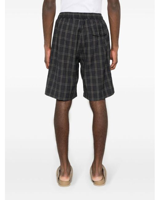 Our Legacy Gray Drape Check Shorts for men