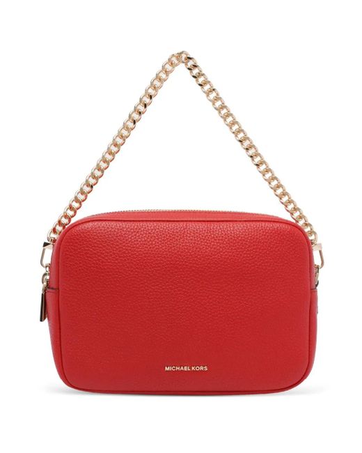 MICHAEL Michael Kors Red Bryant Chain-Strap Leather Shoulder Bag