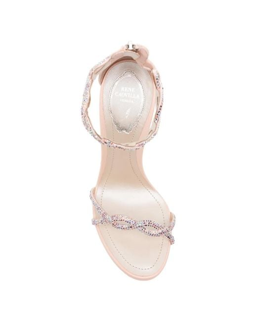 Rene Caovilla White 130Mm Braid Fondant Sandals