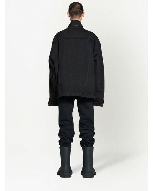 メンズ Balenciaga オーバーサイズ デニムジャケット Black