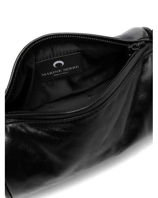 MARINE SERRE Black Billow Leather Crossbody Bag