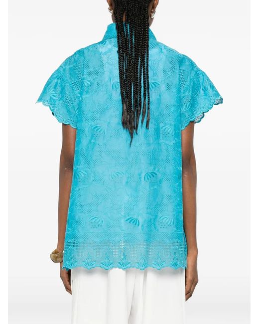 Valentino Garavani Blue Lace Shirt