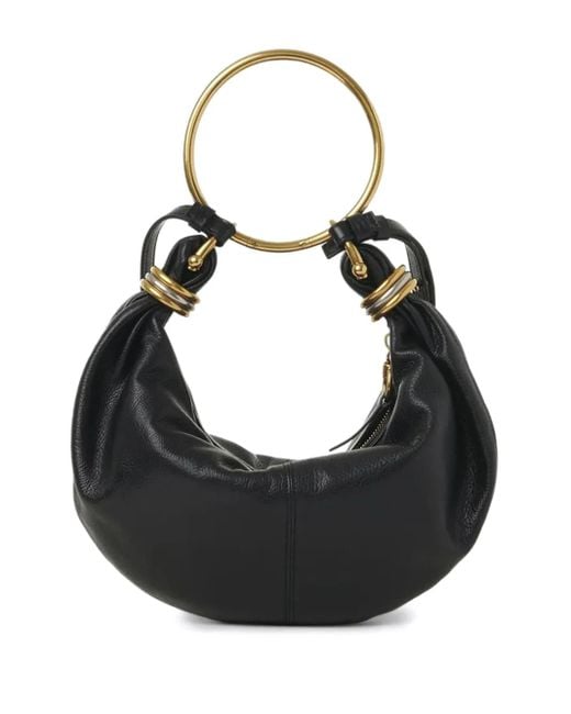 Chloé Black Bracelet Small Leather Hobo Bag
