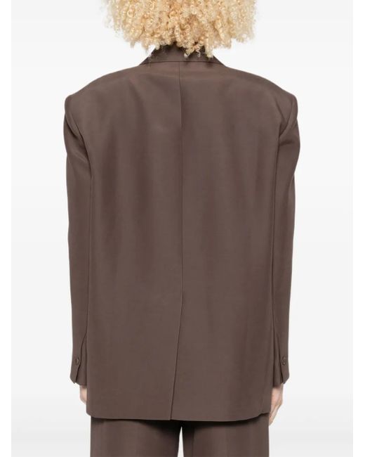 Weekend by Maxmara Brown Single-Button Dropped-Shoulder Blazer