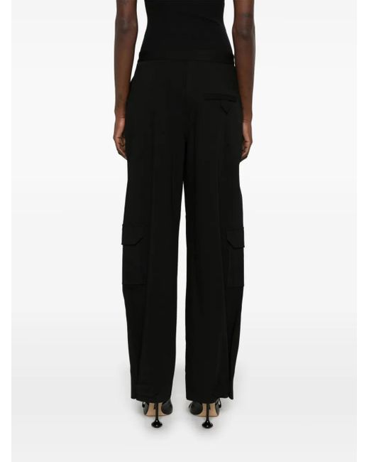 Ganni Black Twill Cargo Trousers