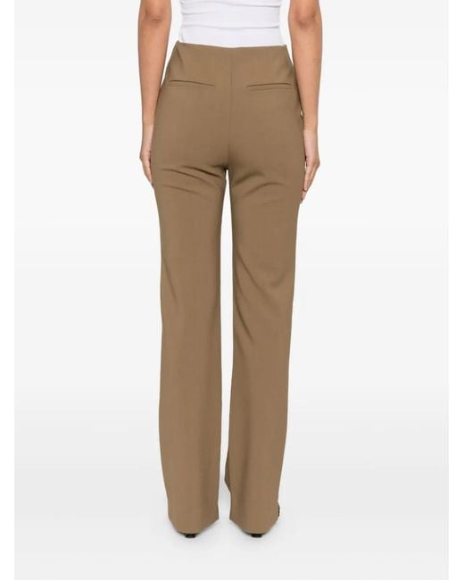 Nanushka Natural Cybel Split-Hem Tailored Trousers