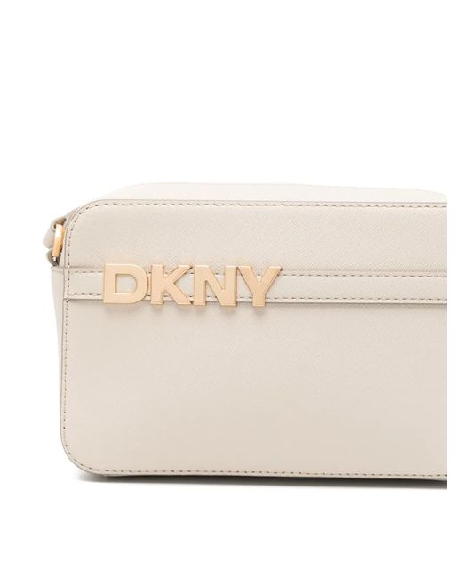 Borsa A Tracolla Con Logo di DKNY in Natural