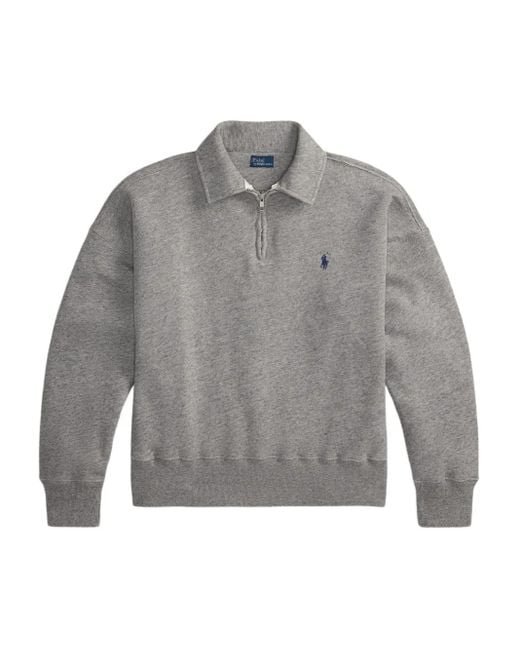 Polo Ralph Lauren Gray Sweat À Motif Polo Pony