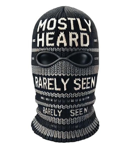 Mascherina Da Sci Con Logo di Mostly Heard Rarely Seen in Black da Uomo