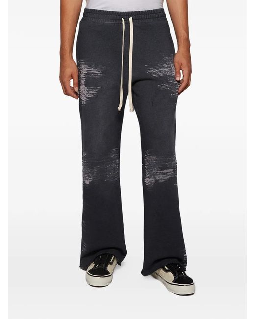 RRR123 Blue Drawstring Track Pants for men