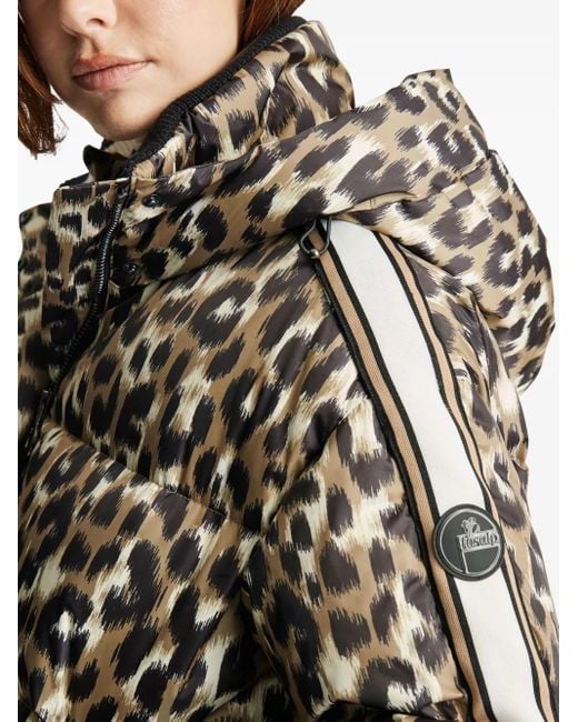 Fusalp Black Leopard-Print Quilted Ski Jacket