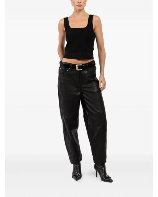 Jonathan Simkhai Black Uri Square-Neck Ribbed Top