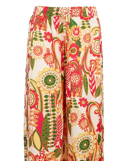 La Prestic Ouiston White Giudecca Floral Trousers