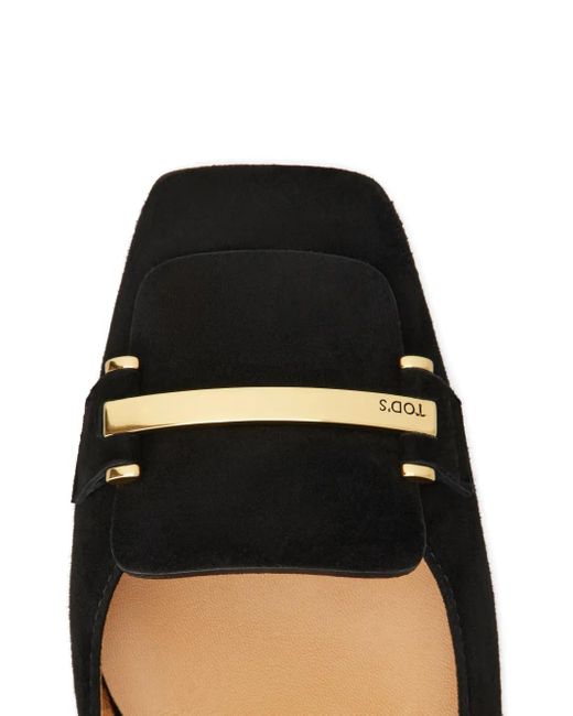 Tod's Black 50Mm Suede Slingback Pumps