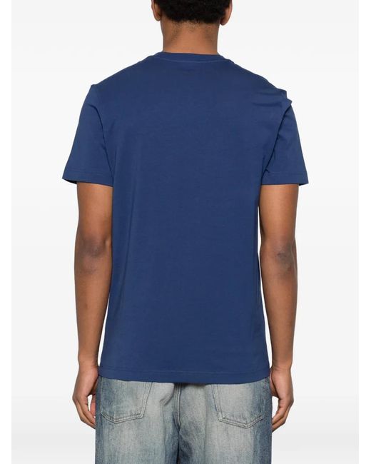 Moschino Blue Crew-Neck Short-Sleeve T-Shirt for men