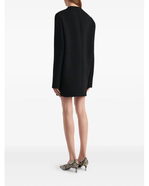 Khaite Blue Long-Sleeve Keyhole Mini Dress