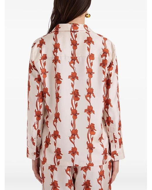 LaDoubleJ Red Iris-Print Shirt