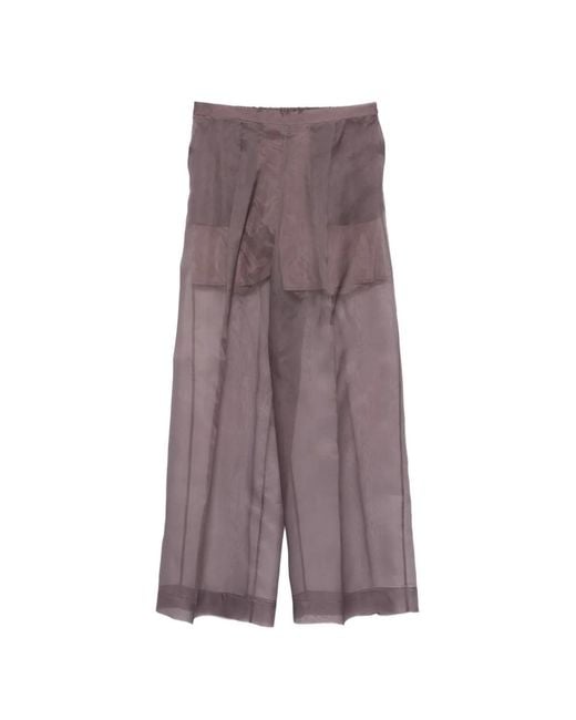 Antonelli Purple Sheer Wide-Leg Trousers