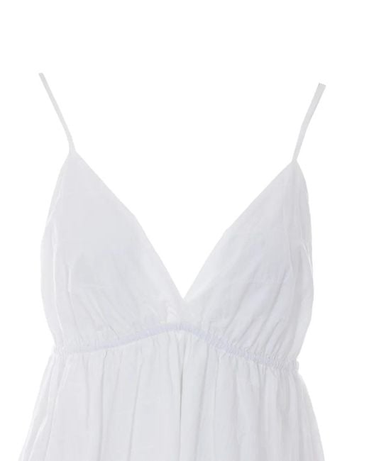 ELEH White Spaghetti-Strap A-Line Midi Dress