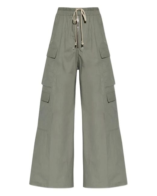 Rick Owens Gray Cargo Drawstring Trousers for men