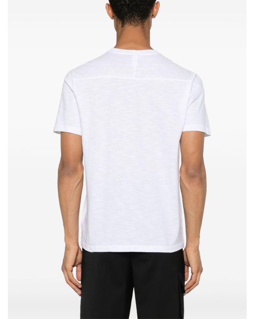Neil Barrett White Slub-texture Cotton T-shirt for men