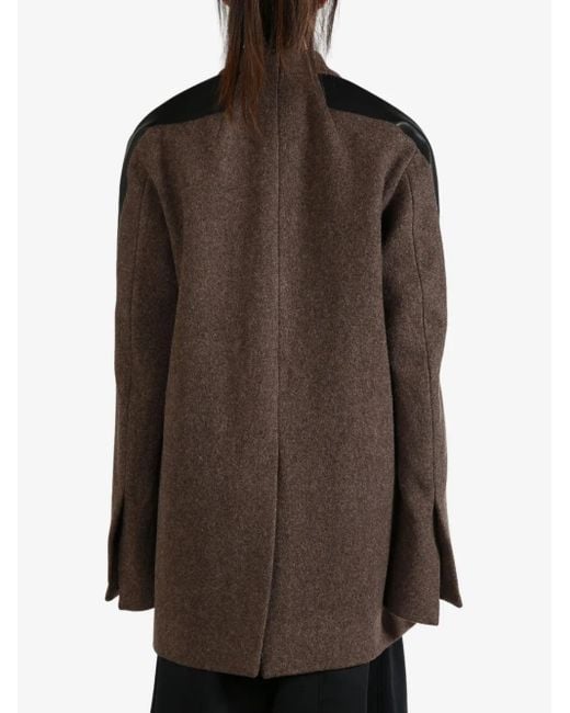 Rick Owens Brown Double-Breasted Jacket