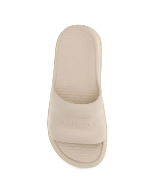 Moncler White Pantoletten Mit Logo-Prägung