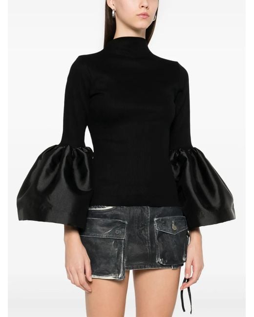 Marques'Almeida Black Flared-Cuff Top