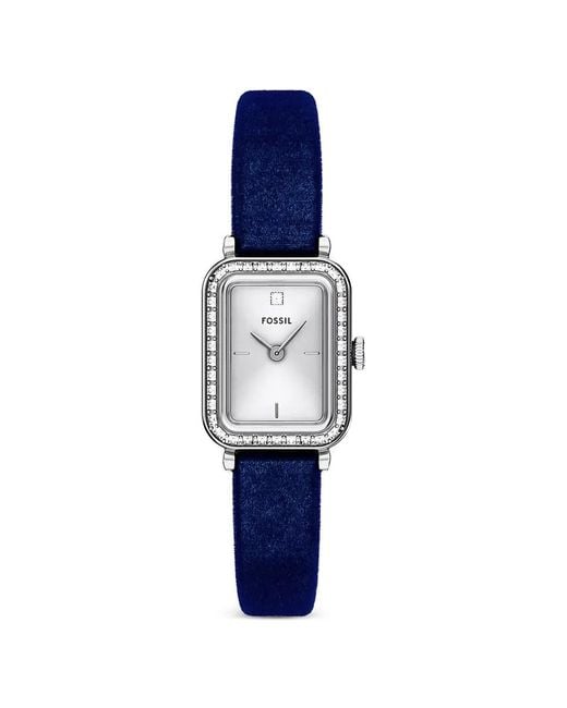 Fossil Blue Mini Raquel Crystal-Embellished 18Mm Watch
