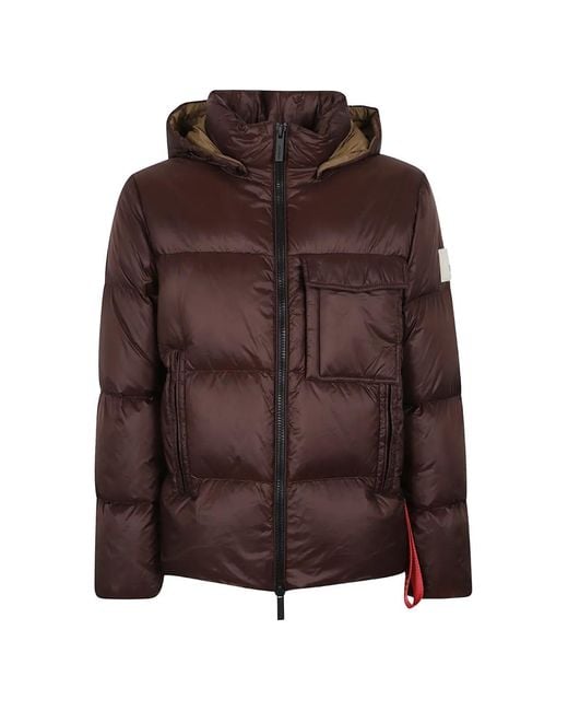AFTER LABEL Brown Quilted Hooded Jacket for men