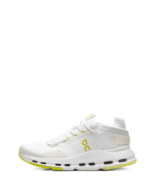 On Shoes White Cloudnova 2 /Limelight" Sneakers for men