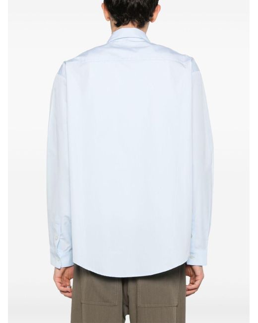 Laneus White Poplin Cotton Shirt for men