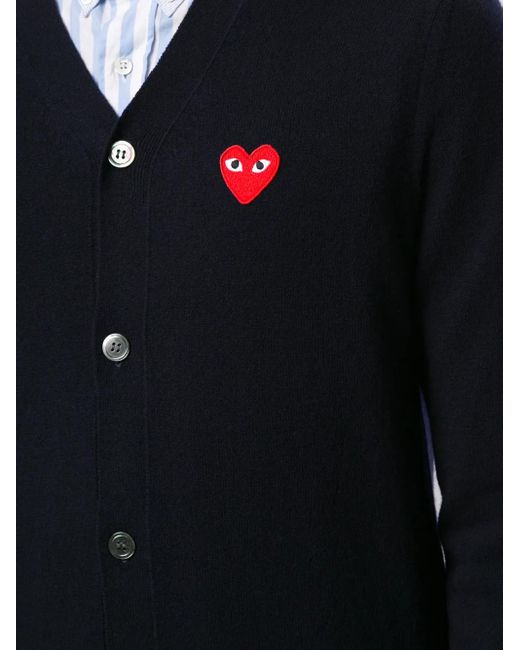 COMME DES GARÇONS PLAY Blue Pull Over Knit Black In Wool for men
