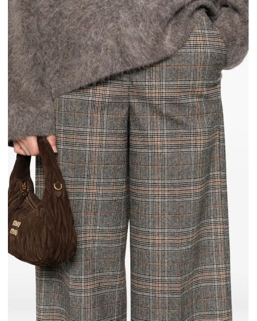 Pinko Gray Tailored Wide-Leg Trousers