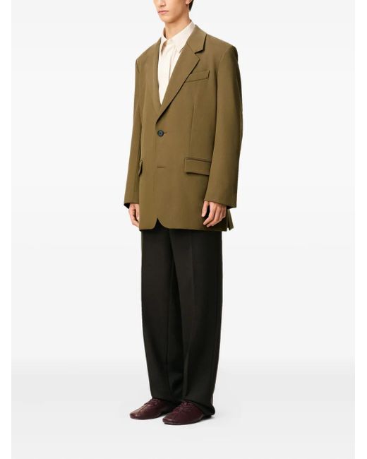 AMI Green Single-Breasted Wool Jacket for men