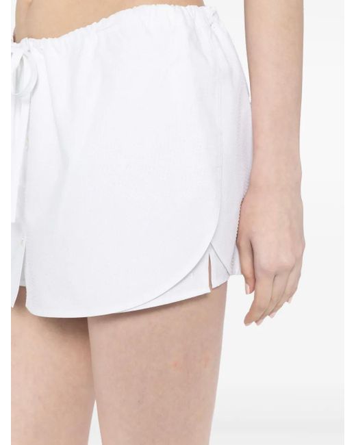 Alexander Wang White Crystal-Embellished Cotton Skort