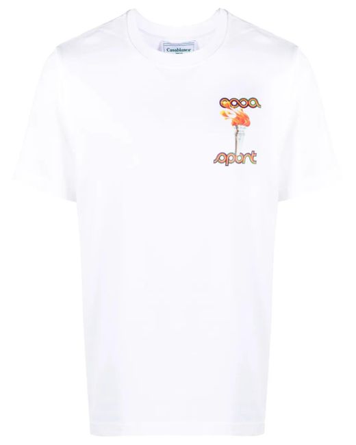 Casablanca La Flamme Du Sport T-shirt White for men