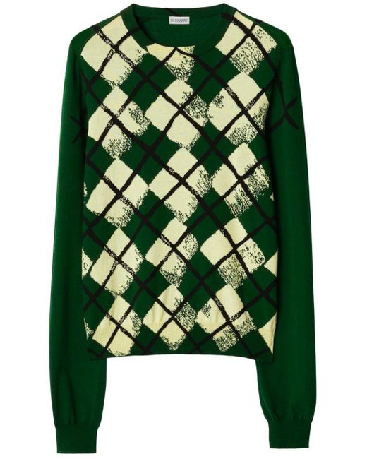 Burberry Argyle-Pullover aus Baumwolle in Green für Herren